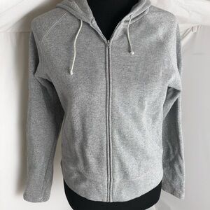 Express metallic silver zip up hoodie sweatshirt